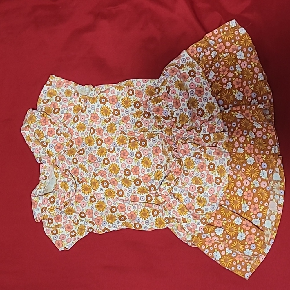 Wonder nation orange floral top and skirt set